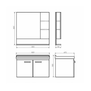 Comforty Зеркало-шкаф "Рига-80" дуб сонома